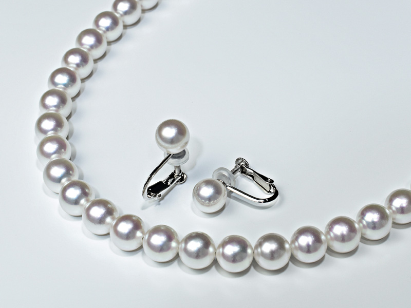 オーロラ天女 花珠真珠ネックレスセット（7-7.5ミリ 色の選択可能）