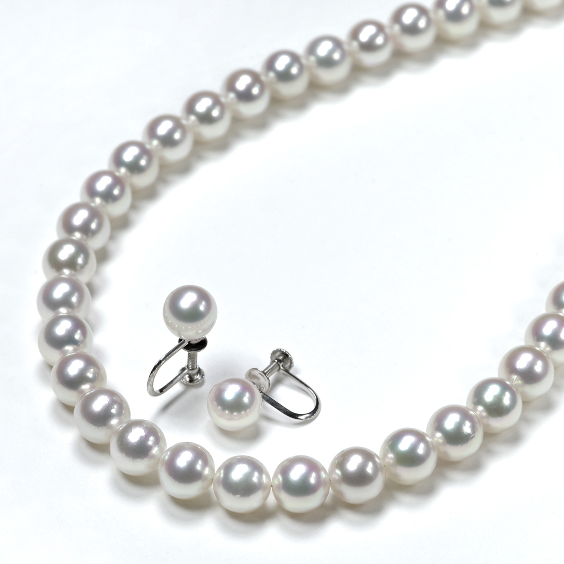 オーロラ花珠真珠ネックレスセット（7-7.5ミリ 色の選択可能・特選品）2枚目