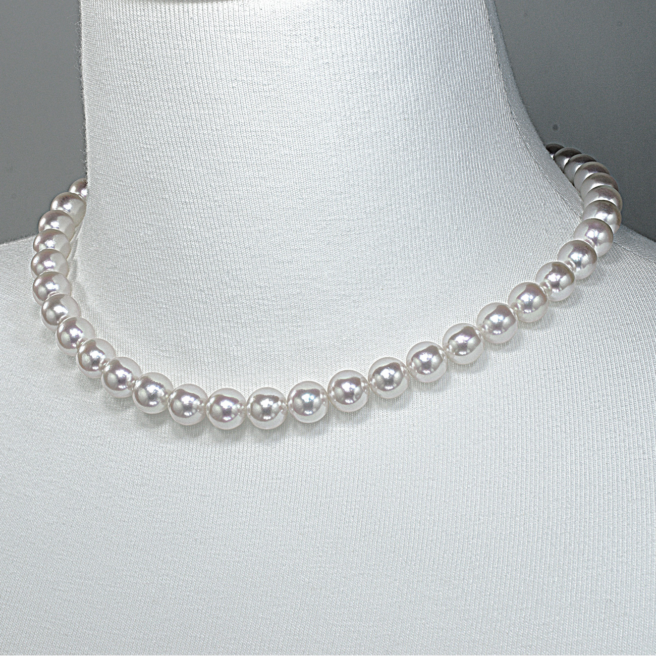 オーロラ花珠真珠ネックレスセット（9-9.5ミリ 無調色タイプのみ有・特選品）4枚目