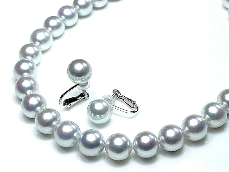 オーロラ真多麻真珠 ネックレス 2点セット（9～9.5ミリ  色の選択可能）