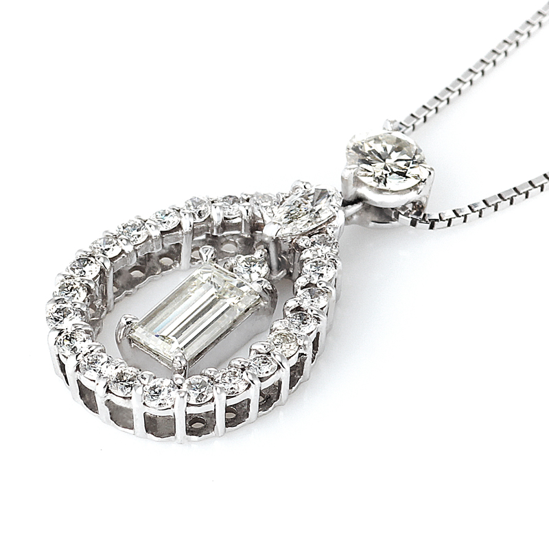 K18WG ダイヤペンダント 合計1.49ct VS-1クラス Kカラー（中石 0.491ct・脇石 1.0ct）6枚目