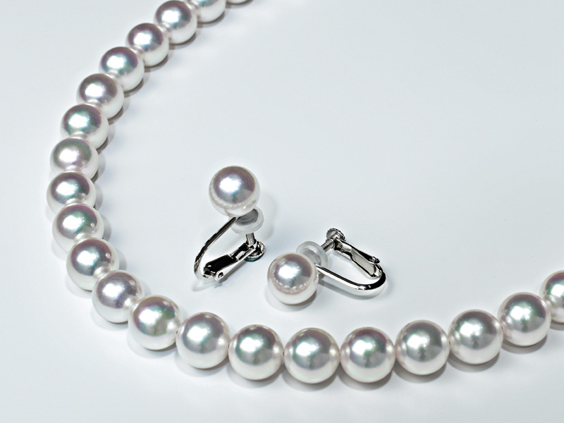 オーロラ天女 花珠真珠ネックレスセット（7.5-8ミリ 色の選択可能）