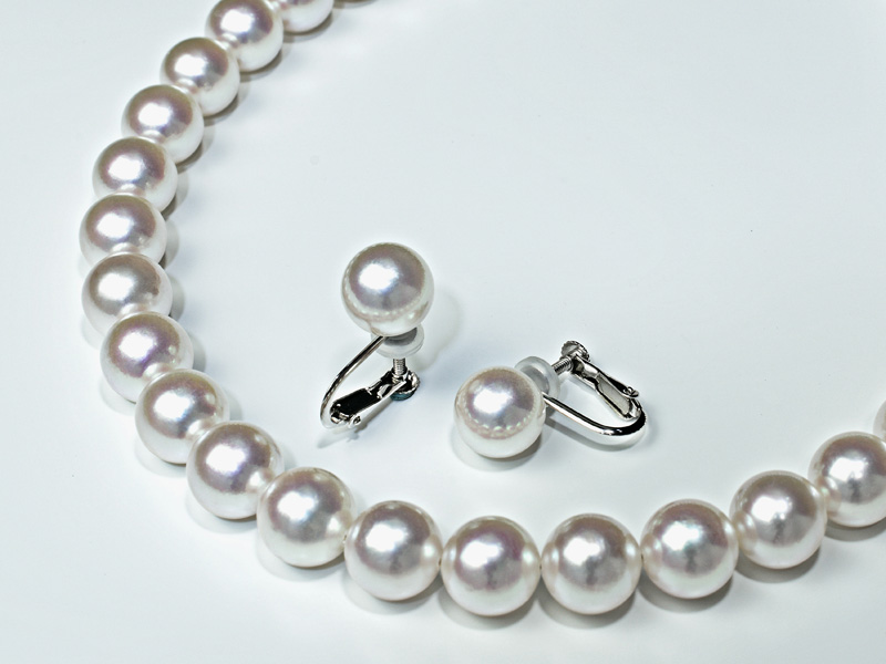 オーロラ天女 花珠真珠ネックレスセット[無調色タイプのみ有]（9-9.5ミリ 色の選択可能）