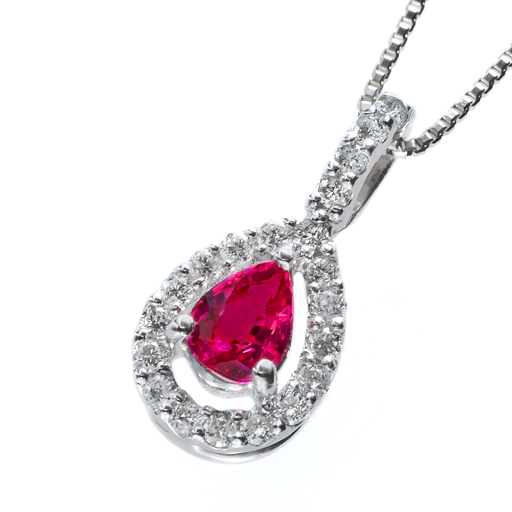 プラチナ ルビー ダイヤモンド ネックレス （R0.25ct D0.12ct） | 真珠 