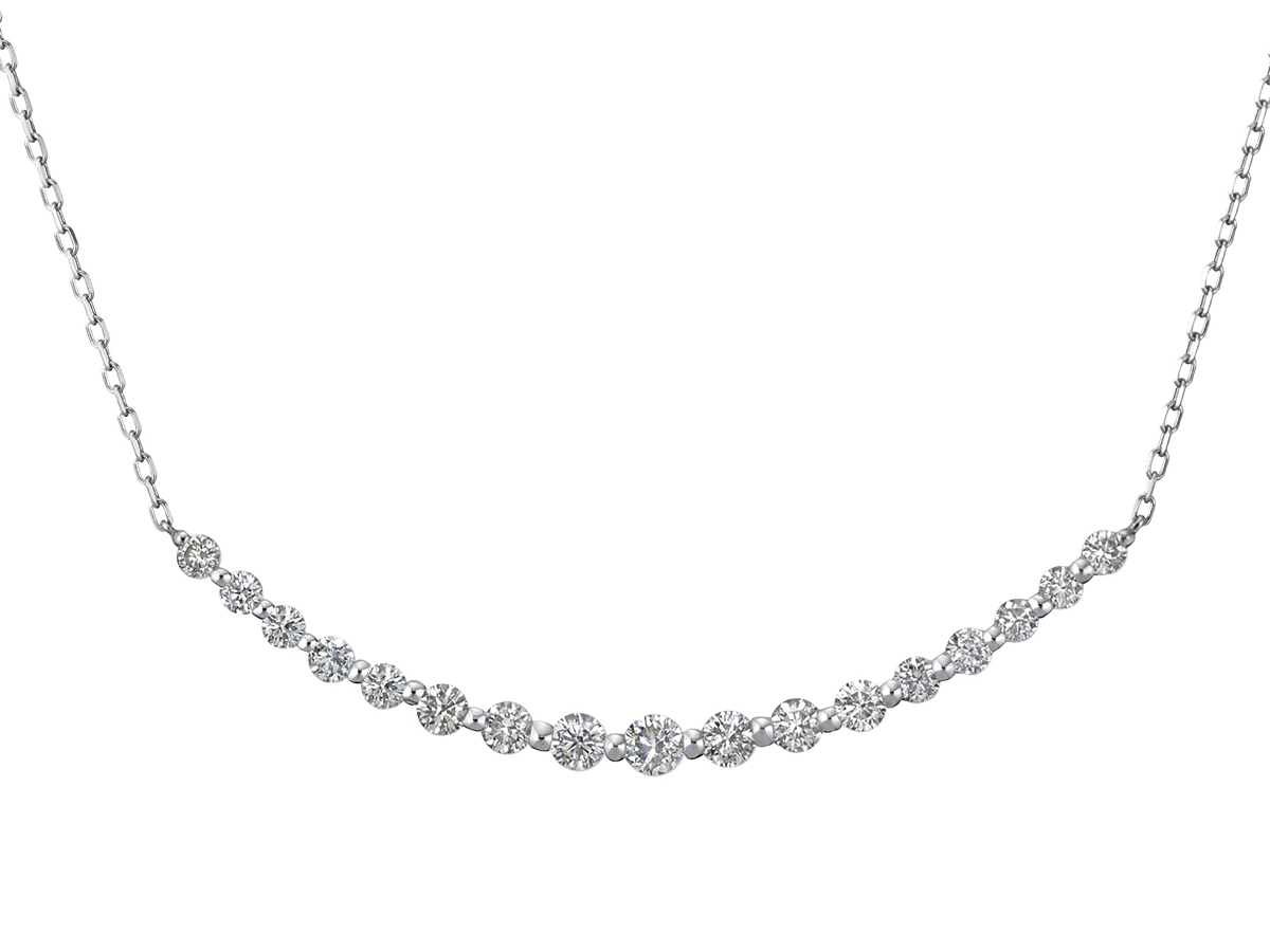 ダイヤモンド ライン ネックレス（合計1.0ct・プラチナタイプ） | 真珠