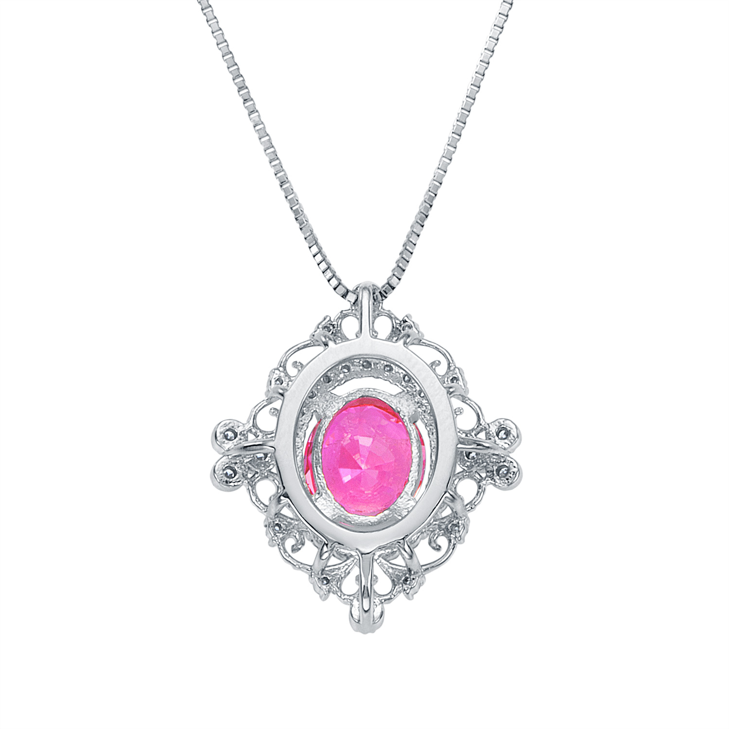 プラチナ パパラチャ ダイヤモンド ネックレス（PS 1.57ct D0.27ct・GIA オレンジィピンク）4枚目