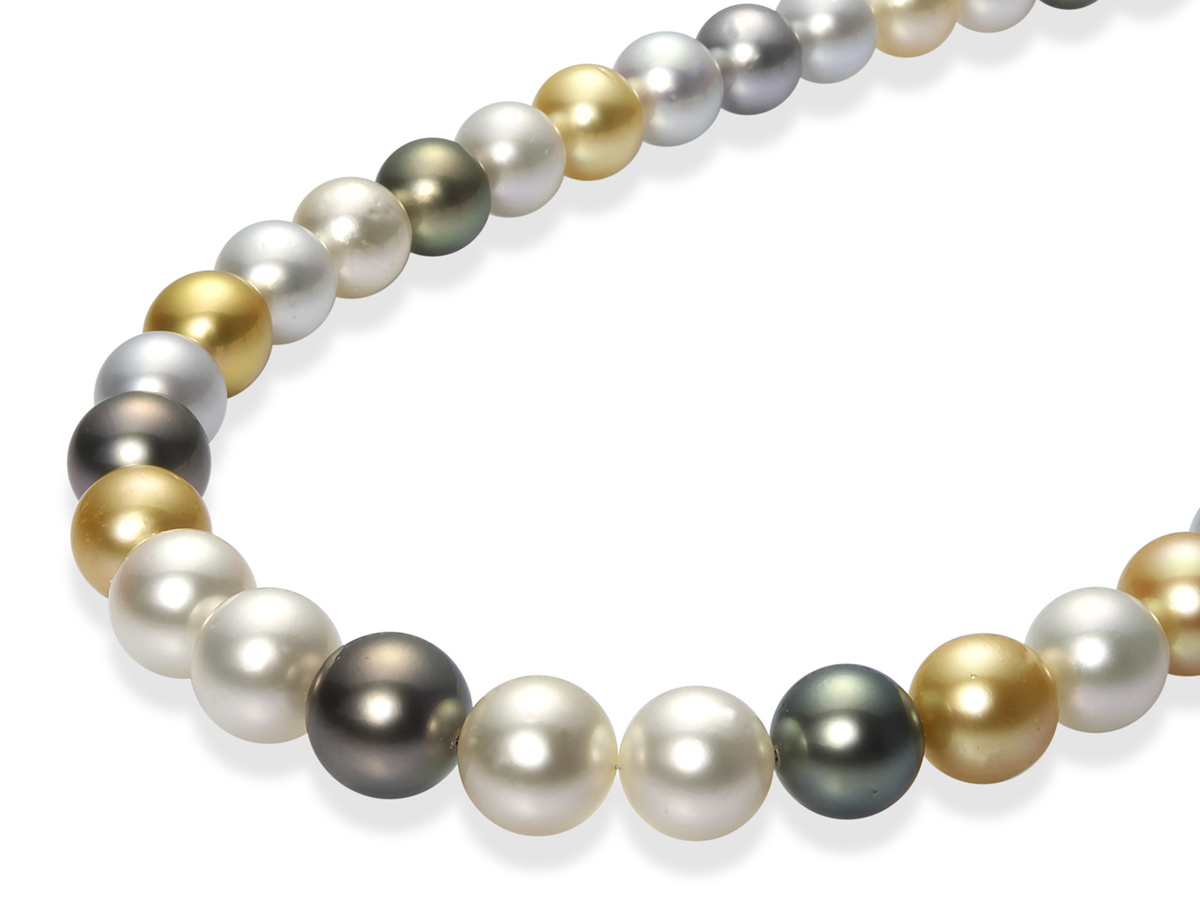 南洋真珠 マルチカラーネックレス（10.0～12.2ミリ・天然色） | 真珠卸