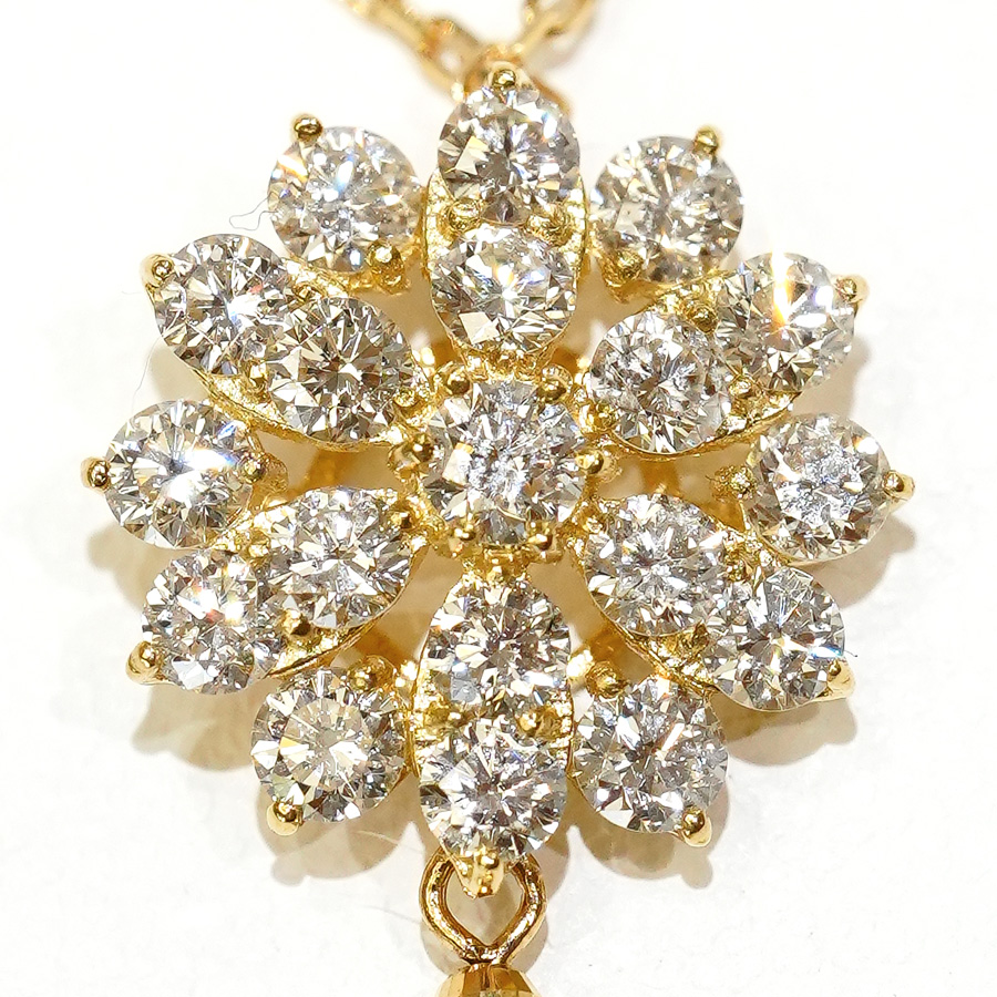 K18 ダイヤモンド ネックレス 最長80センチまで調整可能（合計1.0ct・上級品）7枚目