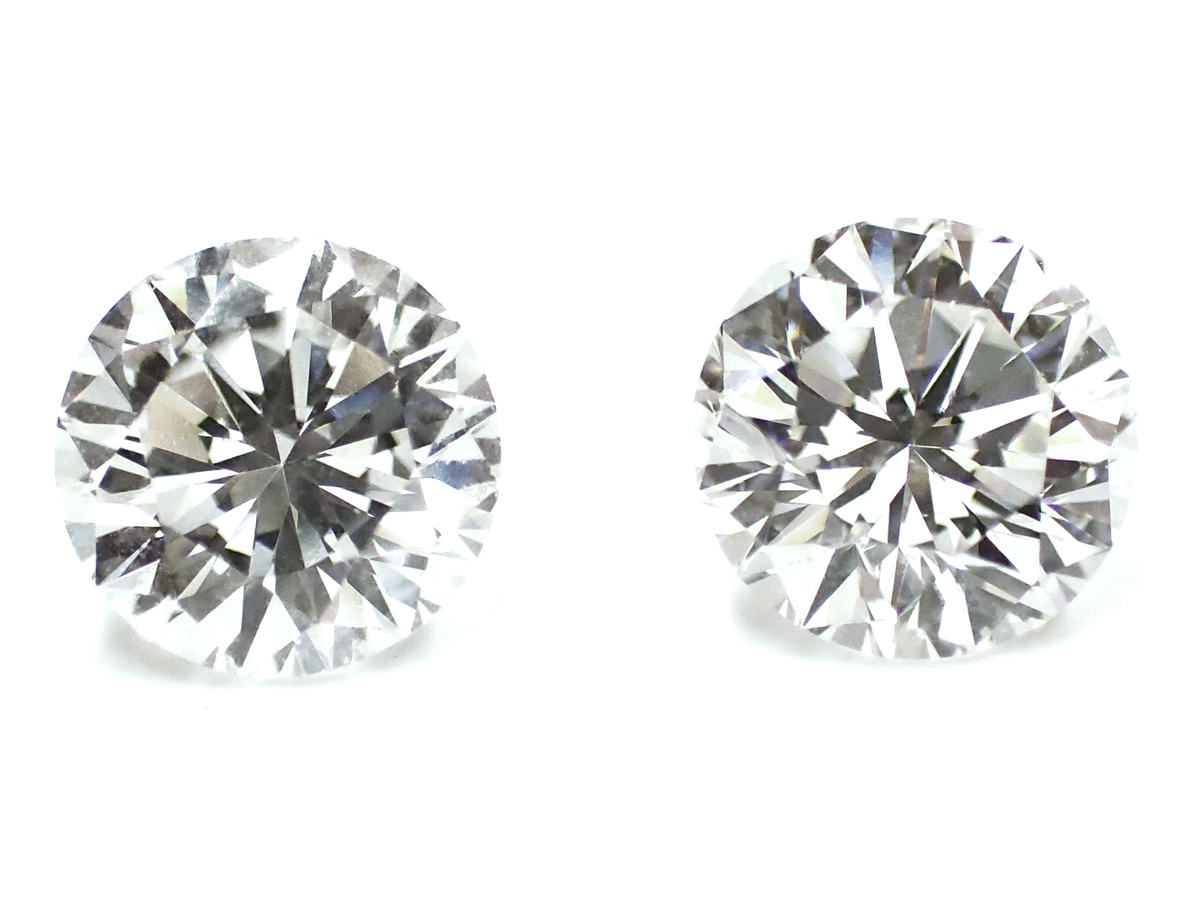 ペアダイヤルース ピアス用(枠加工込み)（1.056ct(0.531ct/0.525ct)・G・VS-1・VERYGOOD/H・SI-1・VERYGOOD）