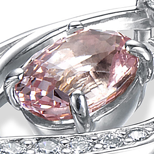 プラチナ パパラチャ ダイヤモンド ネックレス（PS 1.203ct D0.32ct・非加熱）5枚目