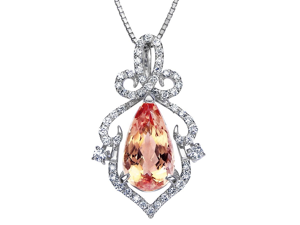 プラチナ インペリアルトパーズ ダイヤモンド ネックレス（IT 2.66ct D 