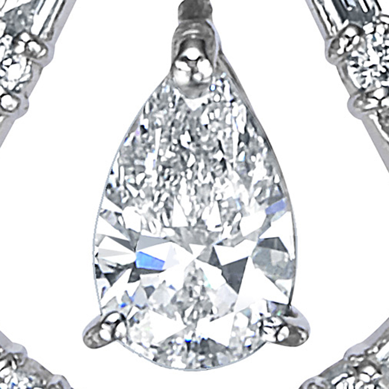 プラチナ ダイヤモンド ネックレス（中石0.501ct 脇石0.51ct・H／ VVS-2  ペアシェイプ）3枚目