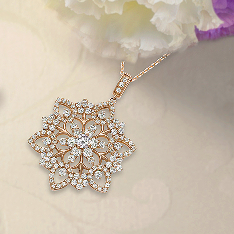 K18ピンクゴールド ダイヤモンドネックレス（PD 0.137ct D 1.25ct・LIGHT PINK/I1）8枚目