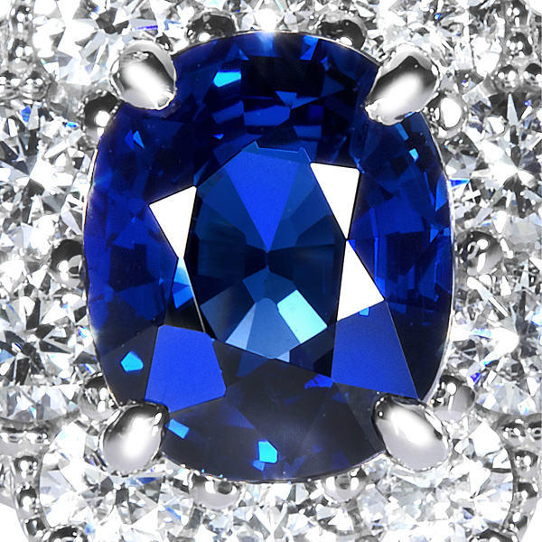プラチナ サファイア ダイヤモンド リング（SA1.11ct D0.57ct・非加熱　ロイヤルブルー 最上級）2枚目
