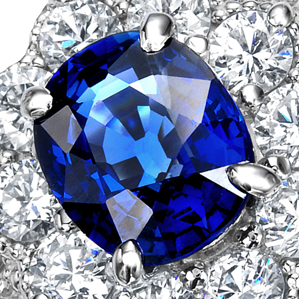 プラチナ サファイア ダイヤモンド リング（SA1.11ct D0.57ct・非加熱　ロイヤルブルー 最上級）4枚目