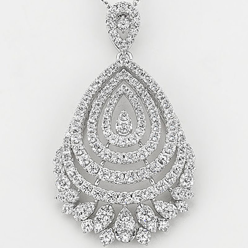 プラチナ ダイヤモンド ネックレス（3.21ct・ハート＆キューピッド）7枚目
