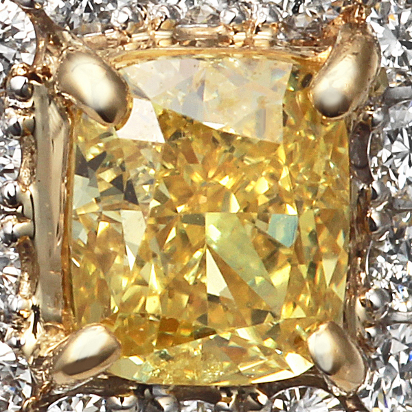 プラチナ ダイヤモンド ネックレス（D0.352ct D0.27ct・FANCY VIVID YELLOW  VVS-2）6枚目