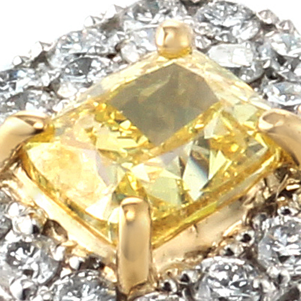 プラチナ ダイヤモンド ネックレス（D0.352ct D0.27ct・FANCY VIVID YELLOW  VVS-2）8枚目