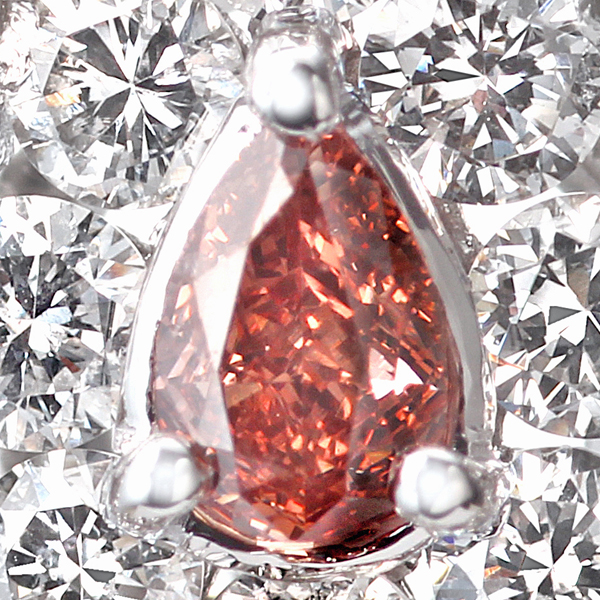 0.058カラット FANCY DEEP PINK VS1 ダイヤモンド 0.28カラット プラチナ ペンダントネックレス （0.058ct　0.28ct・FANCY DEEP PINK／VS-1）3枚目