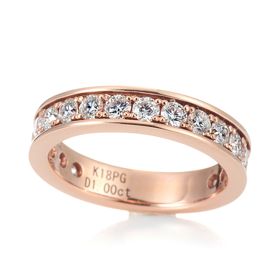 K18ピンクゴールド ダイヤモンド エタニティリング （合計1.0ct・ハート＆キューピッド）3枚目