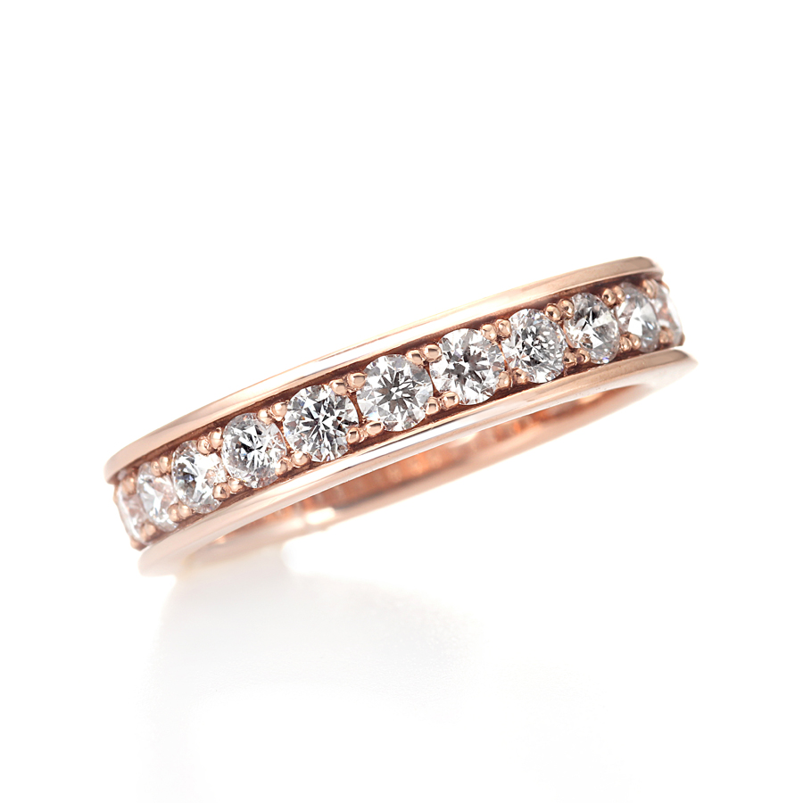 K18ピンクゴールド ダイヤモンド エタニティリング （合計1.0ct・ハート＆キューピッド）4枚目