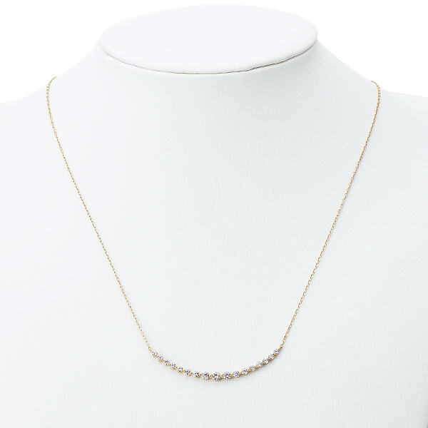 ダイヤモンド ライン ネックレス（合計1.0ct・K18イエローゴールドタイプ）10枚目