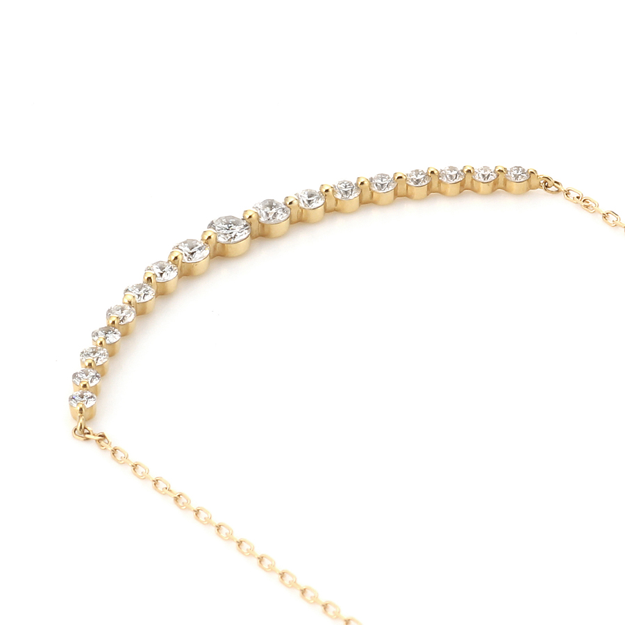 ダイヤモンド ライン ネックレス（合計1.0ct・K18イエローゴールドタイプ）7枚目