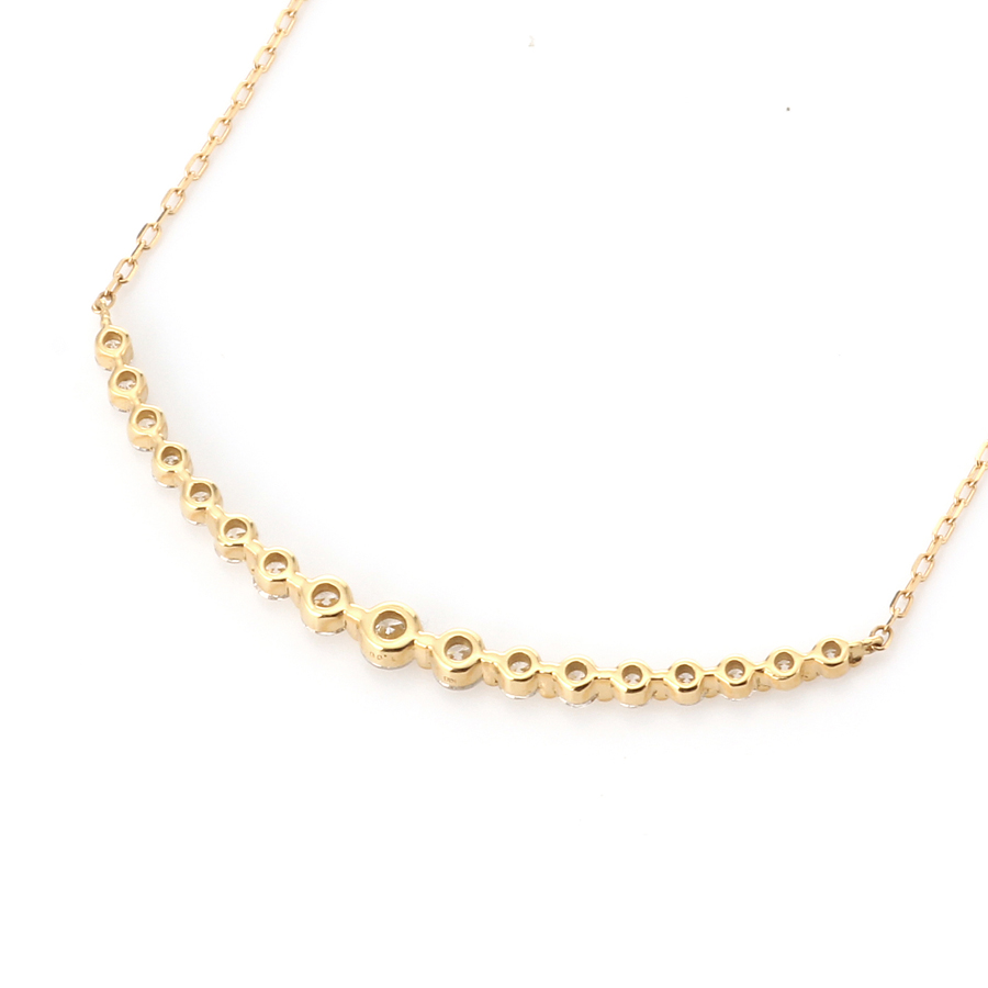 ダイヤモンド ライン ネックレス（合計1.0ct・K18イエローゴールドタイプ）8枚目