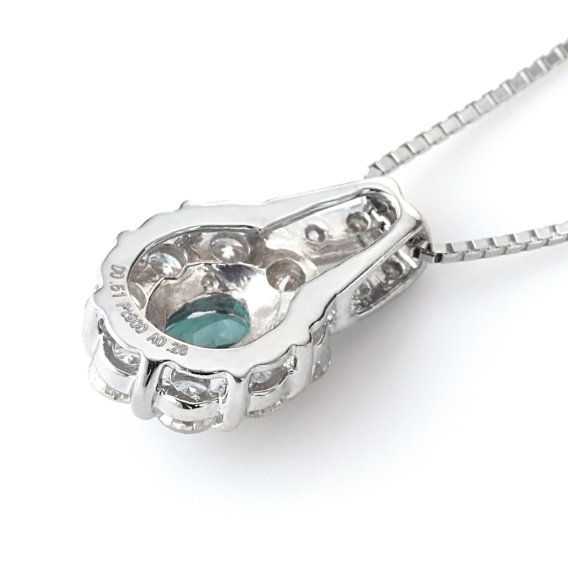 プラチナ アレキサンドライト ダイヤモンド ペンダントネックレス（AL0.28ct D0.51ct・最上級）9枚目