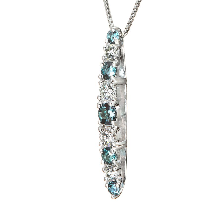 プラチナ アレキサンドライト ダイヤモンド ペンダントネックレス（AL0.28ct D0.18ct）8枚目