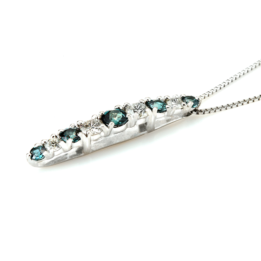プラチナ アレキサンドライト ダイヤモンド ペンダントネックレス（AL0.28ct D0.18ct）9枚目