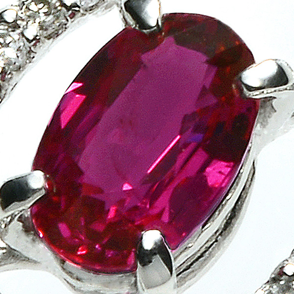 プラチナ ルビー ダイヤモンド ネックレス（R 0.616ct D0.27ct・非加熱）3枚目