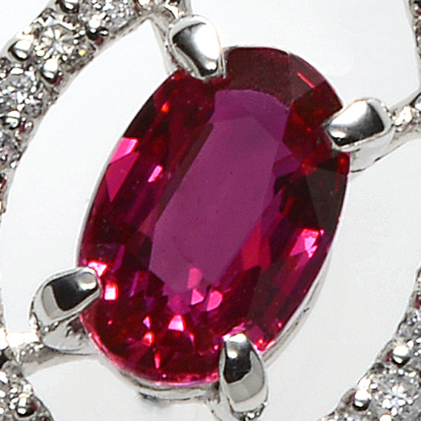 プラチナ ルビー ダイヤモンド ネックレス（R 0.616ct D0.27ct・非加熱）9枚目