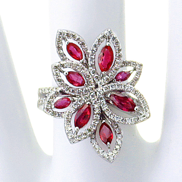 プラチナ ルビー ダイヤモンド リング（R1.28ct D0.73ct）10枚目