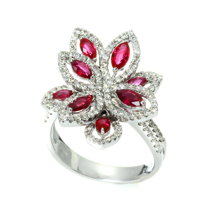 プラチナ ルビー ダイヤモンド リング（R1.28ct D0.73ct）2枚目