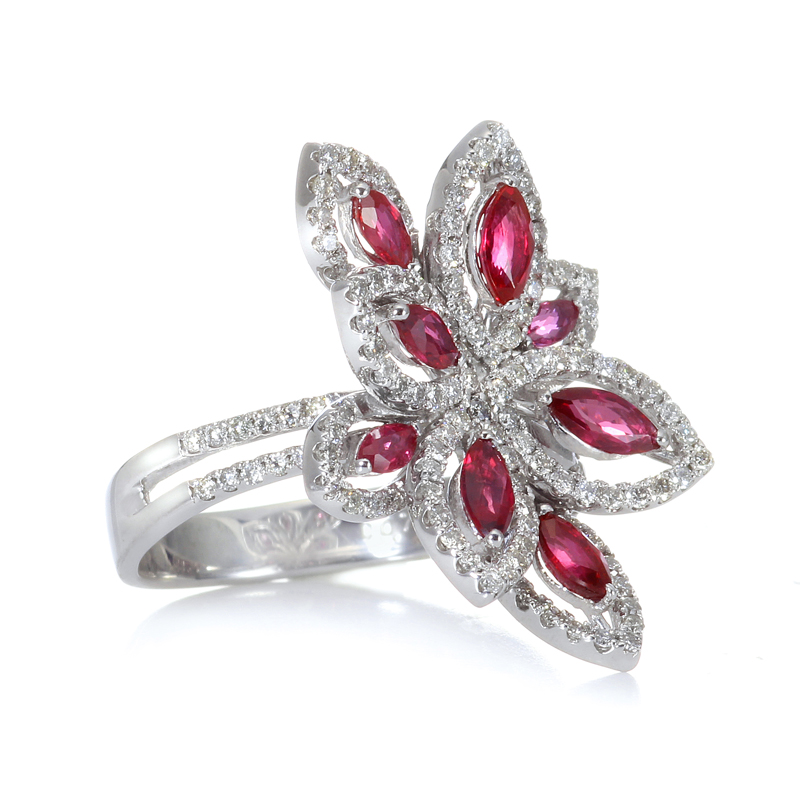 プラチナ ルビー ダイヤモンド リング（R1.28ct D0.73ct）3枚目