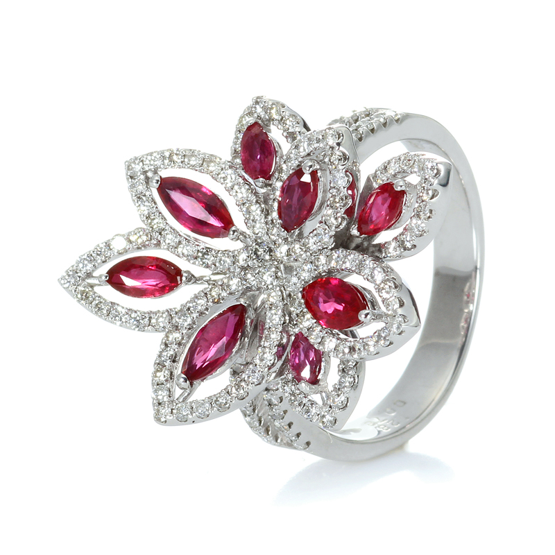 プラチナ ルビー ダイヤモンド リング（R1.28ct D0.73ct）4枚目