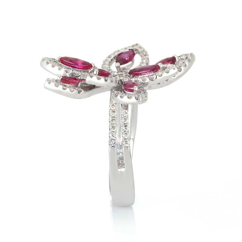 プラチナ ルビー ダイヤモンド リング（R1.28ct D0.73ct）6枚目