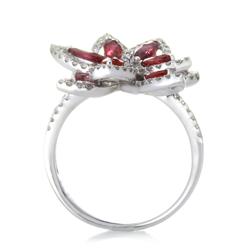 プラチナ ルビー ダイヤモンド リング（R1.28ct D0.73ct）7枚目