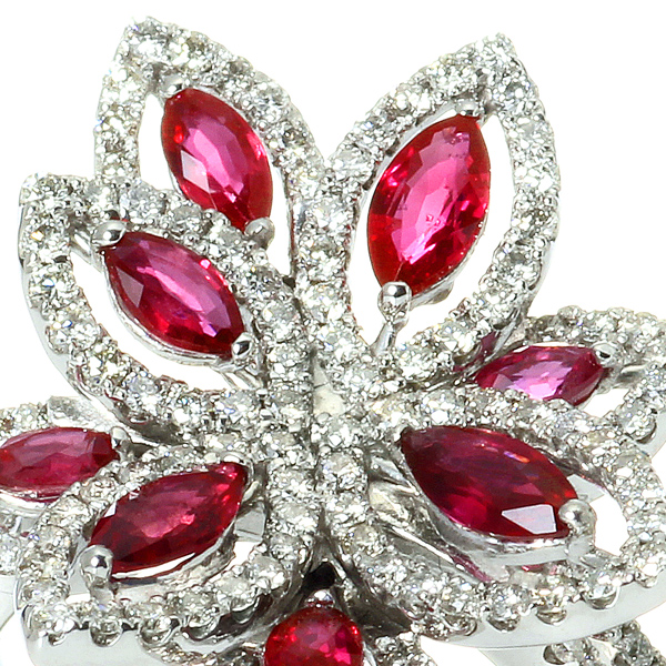 プラチナ ルビー ダイヤモンド リング（R1.28ct D0.73ct）8枚目