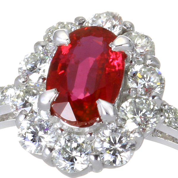 プラチナ ルビー ダイヤモンド リング（R0.61ct D0.54ct・非加熱 ピジョンブラッド）3枚目