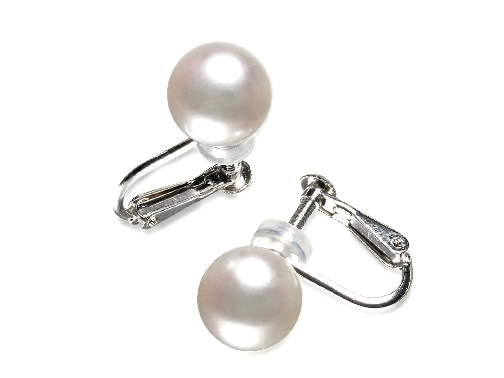 オーロラ天女 花珠真珠 イヤリング(リング用ルース×2個使用)(9ミリ以上 無調色・ホワイトピンク系/最上級)