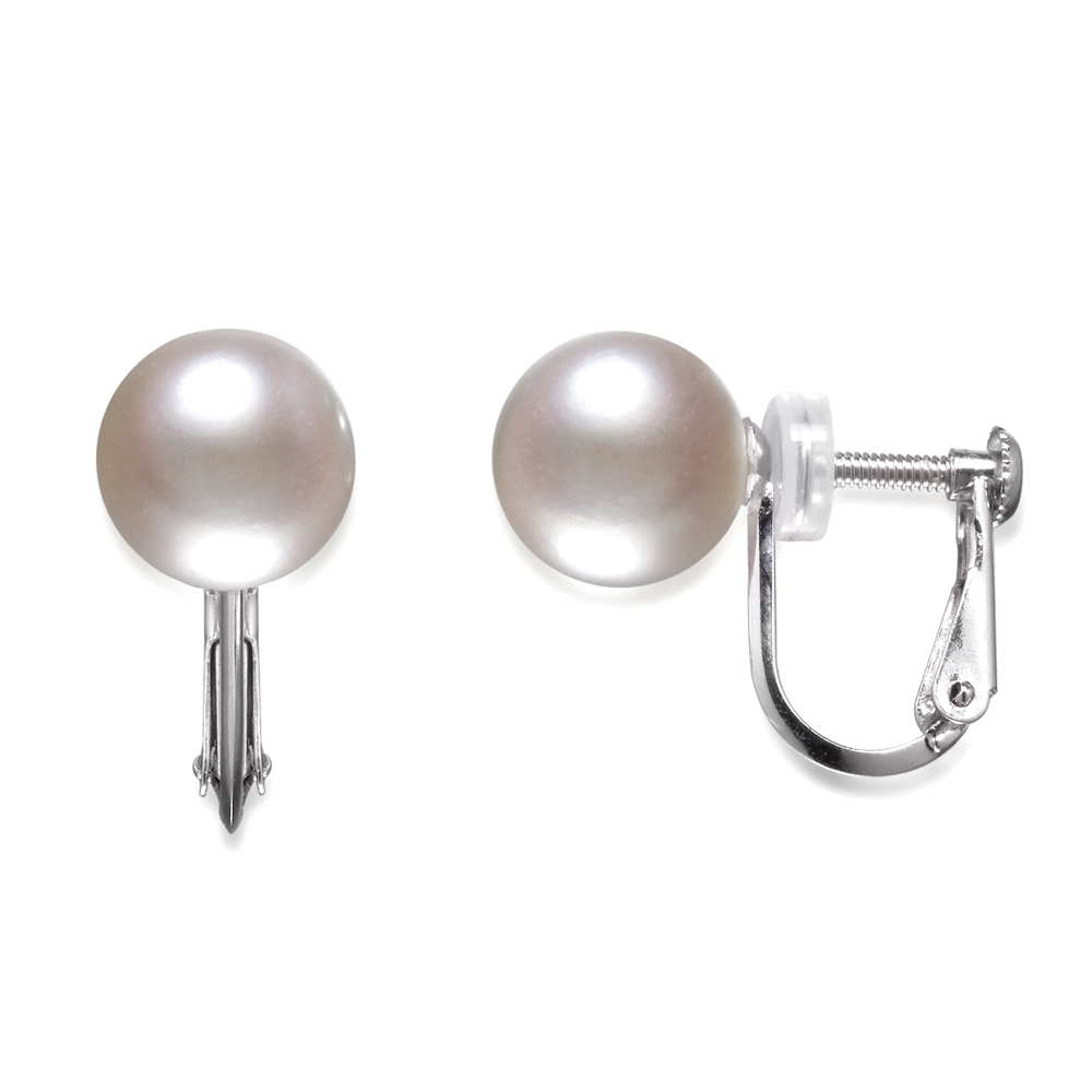 オーロラ天女 花珠真珠 イヤリング(リング用ルース×2個使用)(9ミリ以上 無調色・ホワイトピンク系/最上級)2枚目