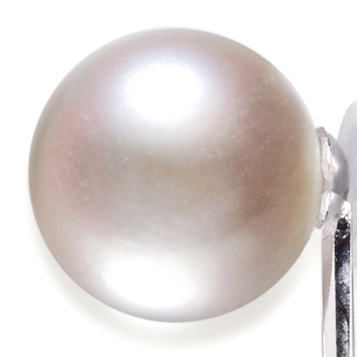 オーロラ天女 花珠真珠 イヤリング(リング用ルース×2個使用)(9ミリ以上 無調色・ホワイトピンク系/最上級)4枚目