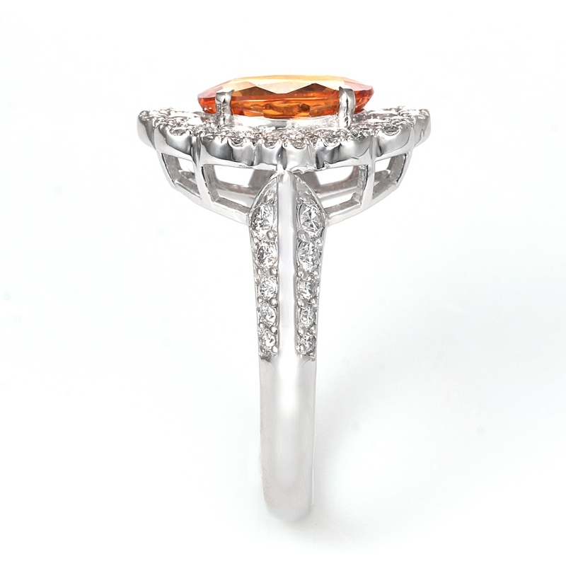 プラチナ スぺサタイト（スぺサルティン）ガーネット ダイヤモンド リング（SG2.558ct D1.040ct・マンダリンガーネット）7枚目