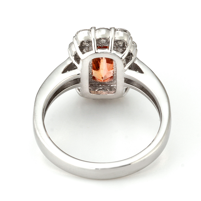 プラチナ インペリアルトパーズ ダイヤモンド リング（IT 1.70ct D 1.16ct・最上級 ピンキッシュ シェリーカラー）9枚目