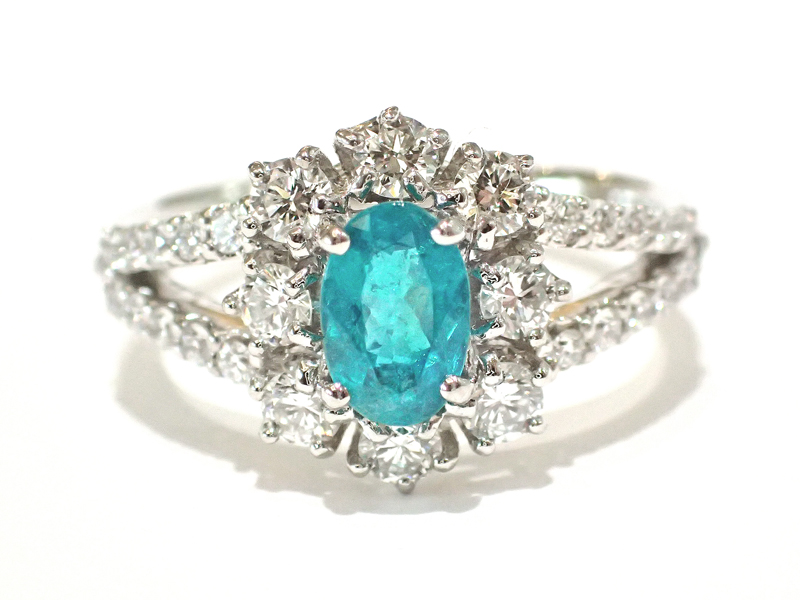 プラチナ パライバトルマリン リング（PA0.54ct D0.70ct・ブラジル産　最上級）