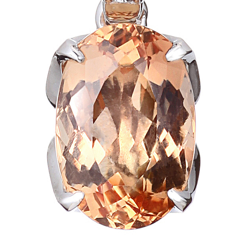 プラチナ インペリアルトパーズ ダイヤモンド ネックレス（IT 2.79ct D 0.07ct・ピンキッシュ シェリーカラー）4枚目
