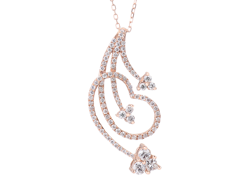 K18PG ダイヤモンド ネックレス（D1.0ct）
