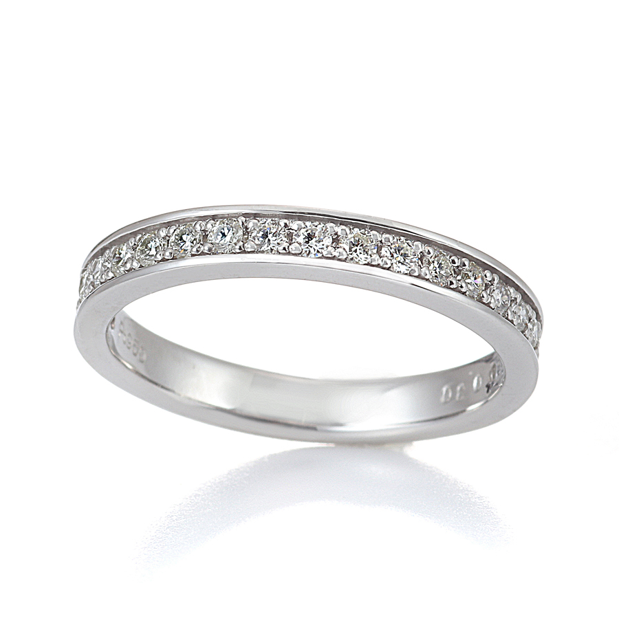 プラチナ ダイヤモンド エタニティリング H&C（金属色の変更可能）（合計0.3ct・ハート＆キューピッド）3枚目